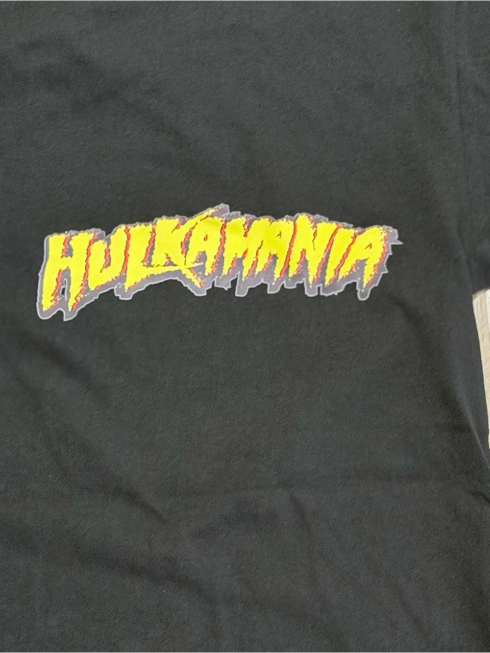 WWE Hulkamania Black T-Shirt with Yellow Logo